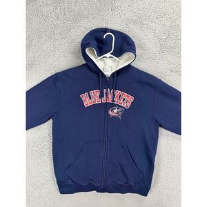 NHL Sweater‎ Adult XL Blue Sherpa Lined Hoodie Full Zip Drawstring Pullover Mens